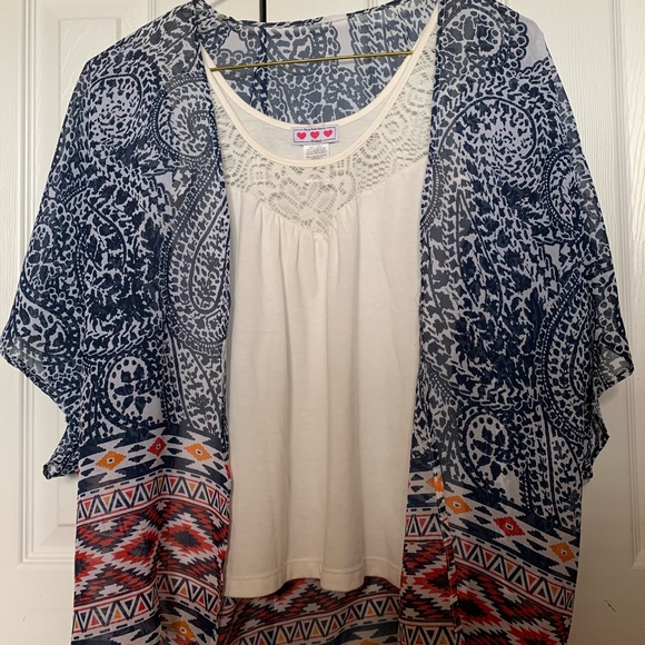 Trixxi Tops - Boho Tank Top and Cover Up Set